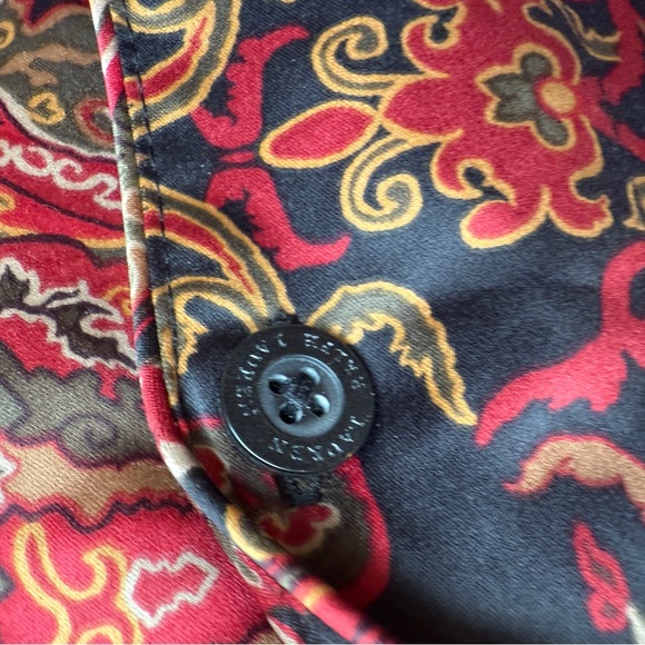 LAUREN Ralph Lauren BLACK LABEL Women's Size XL Multi Paisley Satin Pajama SHIRT - Picture 8 of 12